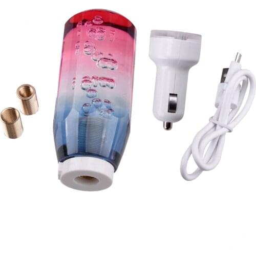 Universal 10cm Car Crystal Bubble Gear Stick Shift Lever Shifter Knob Purple Blue Fit For Manual transmission vehicles