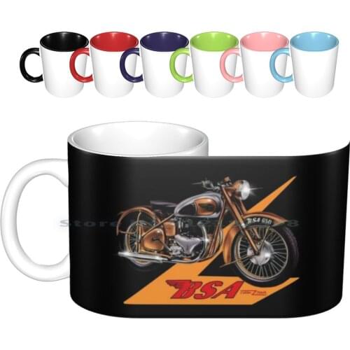 Vintage Bsa Golden Flash Recreated By Motormaniac Ceramic Mugs Coffee Cups Milk Tea Mug Vintage Bsa Golden Flash Bsa Golden