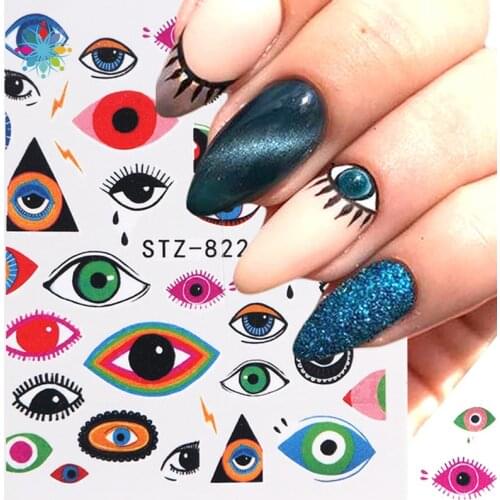 1pc Eye Series Water Transfer Slider Nail Stickers Charming Sticker Nail Manicure Foil Decals Nail Art Decorations