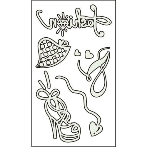 Waterproof Temporary Luminous Tattoo Sticker High-heeled Shoes Hat Love Heart Diamond Flash Tatoo Fake Tatto for Kids Women Men