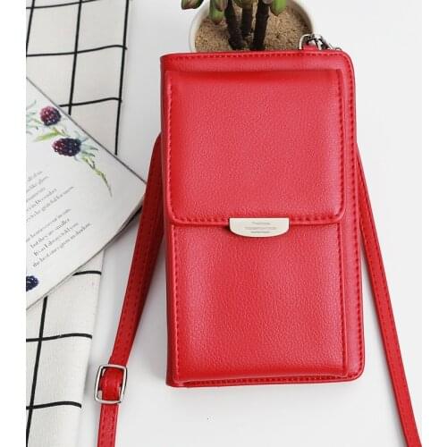 Women Fashion Solid Color Wallets Female Long High Capacity Card Holders Ladies Multifunction Zipper Coin Purses Shoulder Bag
