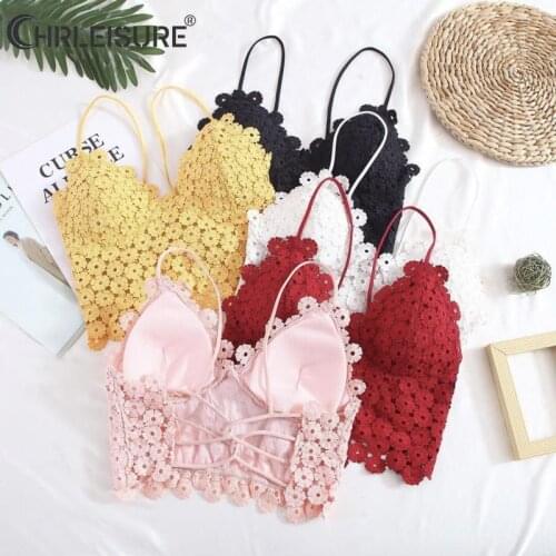 CHRLEISURE Sexy Lace Tube Top Underwear Backless Wireless Bralette Crop Top Brassiere Female Lingerie