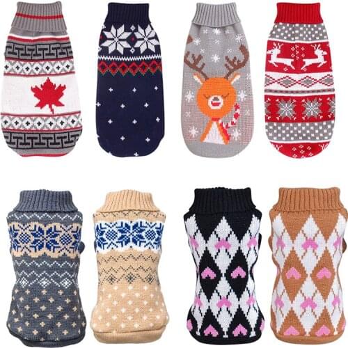 Winter Dog Coat Sweater Christmas Clothes Warm Soft Knitting Pet Dog Vest Sweater For Small Medium Dogs Chihuahua Yorkshire