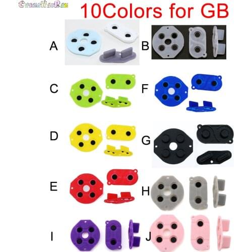 10colors 1set For Nintendo Game Boy GB DMG-01 Conductive Rubber Silicone Buttons D-pad for Gameboy GB Yellow Green Blue pink