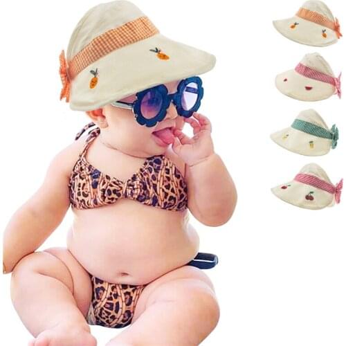 1PCS Bow-knot Embroidery Sun Cap Summer Empty Top Baseball Hat 1-5T Baby Sun Hat Children Unisex Beach Hats Infant Kids Gifts