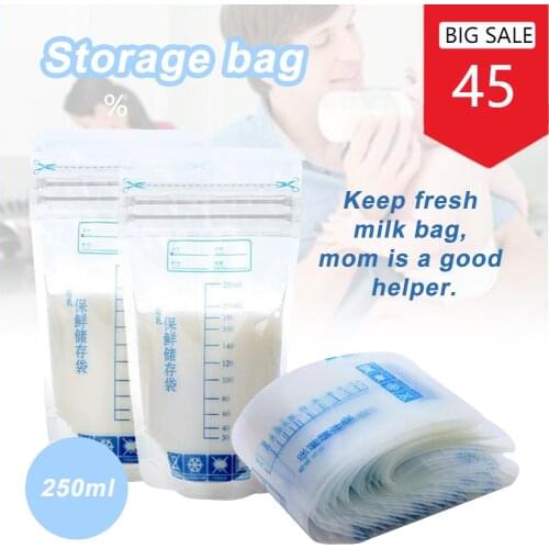 10pcs Pre-Sterilised Breastmilk Baby Breast Milk Storage Bags Pouches 250ML 3 milk water pouches baby food storage