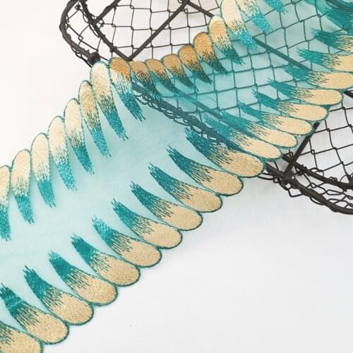 2Meters Exquisite Mesh Embroidery Fabric Two Sides DIY Handmade Accessories Lace Trim Clothing Curtain Table Material