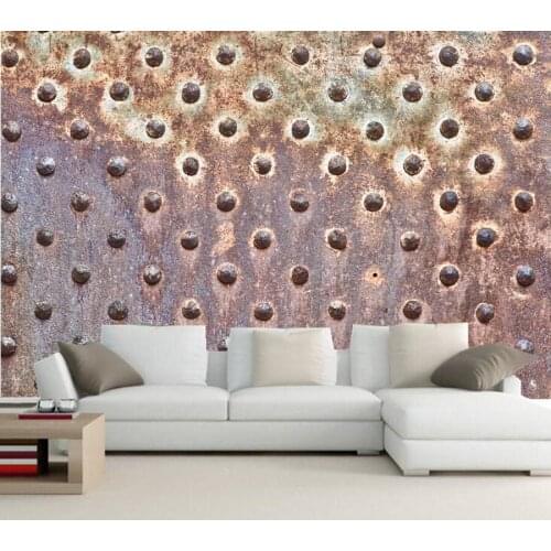 Custom Rusty metal texture photo 3d wallpaper,bar ktv living room tv sofa wall bedroom wallpaper 3d mural papel de parede