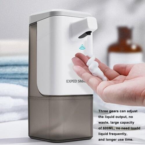 600ml Foam Dispenser Infrared Sensor Soap Dispenser Automatic Hand Washing Machine Electric Adjustable Contact-Free Hand Washer