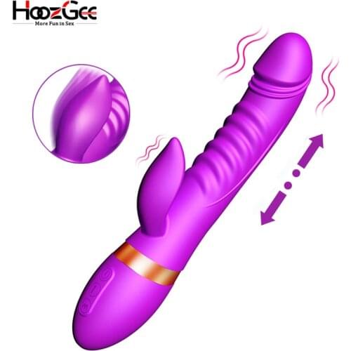 7 Speeds Dildo Rabbit Vibrator Telescopic Vibration G Spot Clitoris Stimulator Sex Toys For Women Masturbator Adult Products