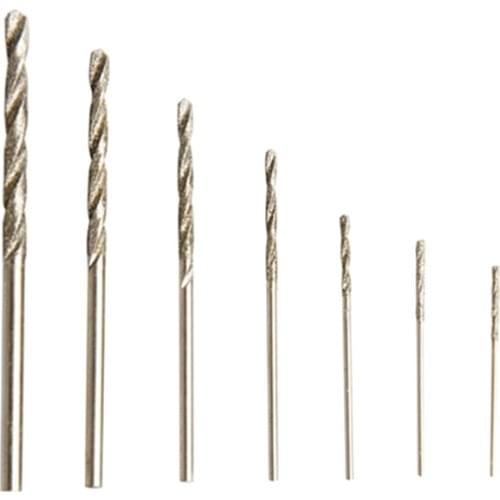 7pcs/Set Mini Twist Drill Bit Diamond 0.8/1/1.2/1.5/2/2.5/3mm High Speed Steel For Electric Drill Jewelry Power Tools