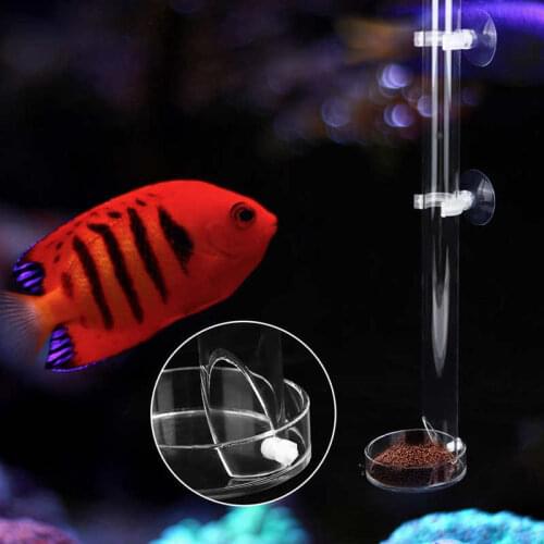 Acrylic Transparent Shrimp Feeding Dish Acrylic Shrimp Food Feeder with Dish Bowl for Aquarium Fish Tank Fish Food Feeding Tube