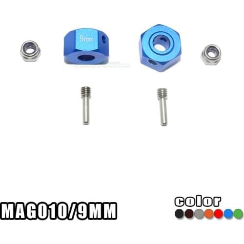 GPM ALUMINUM HEX ADAPTERS 9MM For 1/10 4WD ARRMA BIG ROCK CREW CAB 4X4 3S BLX-AR102711 RC Upgrade