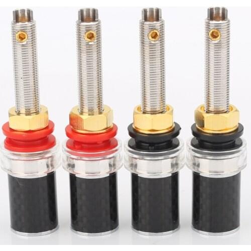 Audiocrast Hi-End Carbon Fiber Rhodium plated peaker Terminal Binding post 4mm jack banana plug Binding Post