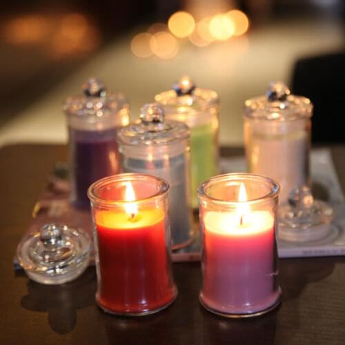 Diy Candle jars making supplies mold Glass Container Bring Cover Seal Up Aromatherapy Candle Holder Tea Glass Pot