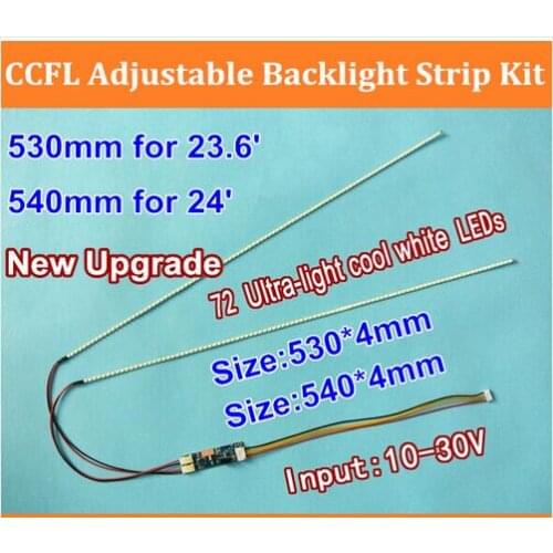 Free 50set 23.6" 530mm 50set 540mm 24"Adjustable brightness led backlight strip kit,Update inch LCD ccfl panel to LED backlight