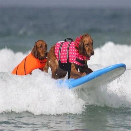 Safe Dog Life Jacket Pet Doggy Float Vest Clothes Adjustable Doggie Swimming Preserver Clothing Swimwear For Small/Large Pet Dog