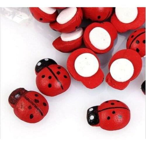 Ladybug Wooden 100 Pcs Package Small Size 1,25 Cm wedding bride mariage хна henna