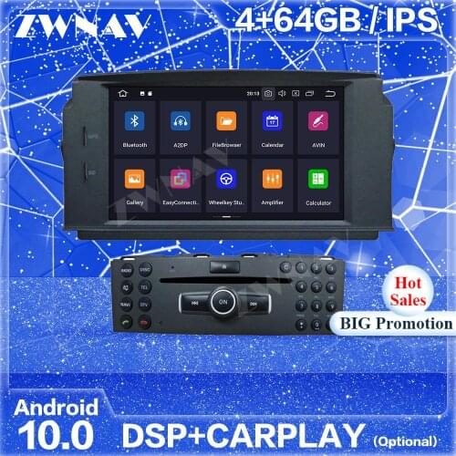 Carplay IPS 2 Din Android 10 Screen For MERCEDES BENZ C Class C180 C200 C230 Auto Audio Radio Stereo Multimedia Player Head Unit