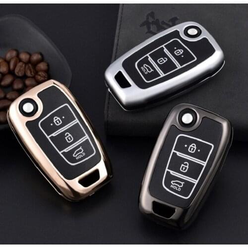 Car Key Case For Hyundai Santa FeTM I30 Solaris Azera Elantra Grandeur Accent Auto Parts Accessories Protector key holder
