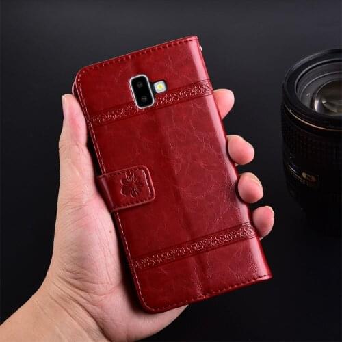 Wallet Case for Samsung GalaxyJ4 J6 J4+ J6+ Cover Floral Case for Samsung Galaxy J4 J6 Plus Kickstand Plain Fitted Case