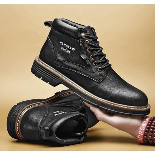 Spring Autumn Classic Outdoor Men Boots Non Slip Comfortable Big Size Mens Shoes Casual Leather Basic Boots Brand Fashion Shoe