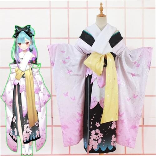 [Customized] Vtuber Hololive Uruha Rushia Kimono Uniform Dress Cosplay Costume Halloween Party Outfit Women 2021 NEW