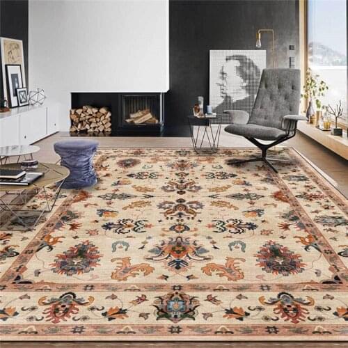 Fashion American Rug Flower Rural Ethnic Black Light Yellow Carpet Living Room Bedroom Bed Blanket Kitchen Floor Mat