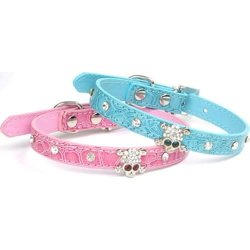 DDLG Leather Collar Sticker Diamond Skull PU Necklace For adult baby girl baby boy