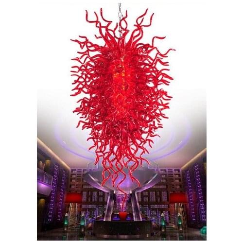 Red Custom-made Art Decor Home Lights Murano Glass Art Dale Chihuly Style Modern LED Chandeliers