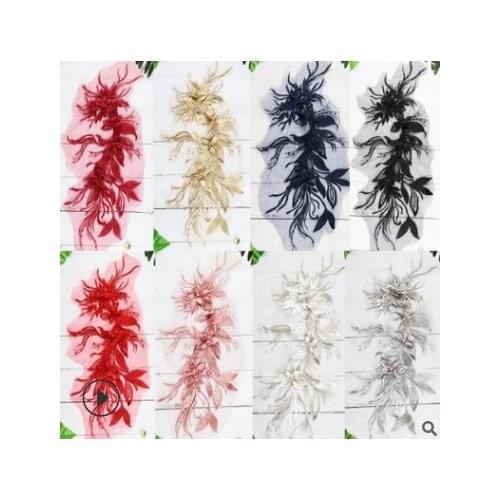 Multi-color Embroidery Lace Large flowers Three-dimensional Lace Handmade Diy wedding Material Clothing Decoration Accessories