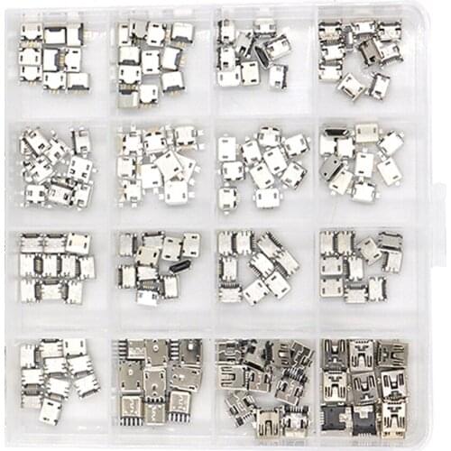 Multi-specification Micro USB Connector Pin Charge Female SMT Socket Jack Set USB Connector 50-240Pcs