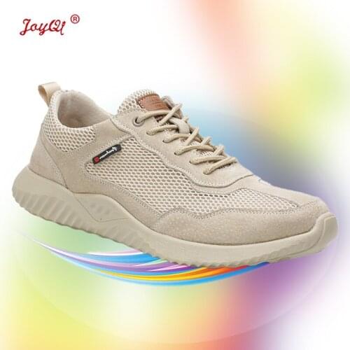 Men leather work safety shoes breathable casual male sneakers plus size 39-46 JOY-261