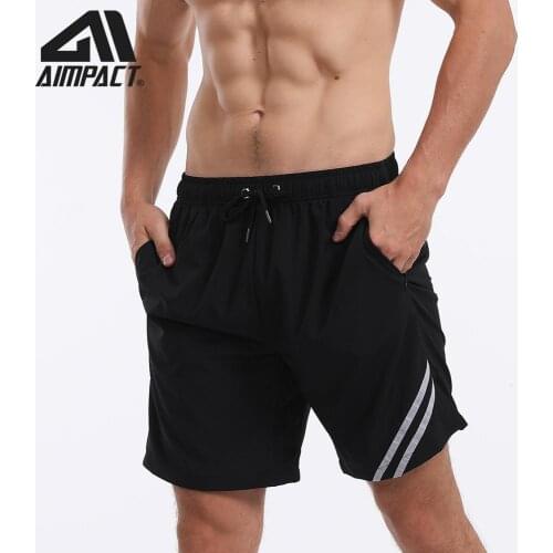 Mens Workout Short Running Gym Quick Dry Casual Shorts Swimming Trunks for Men with Adjustable Drawstring by AMPACT AM2258