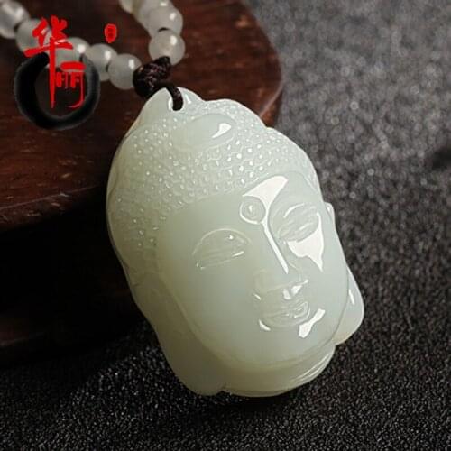 Natural top brand white jade pendant hand-carve guanyin jade pendants brand men necklace jadeite jade jewelry jade necklace