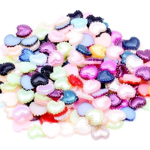 New Cheap 10mm Heart Shape Half Round Pearls Flat Back Imitation Pearls Beads For Bracelet Jewelry Accessories Making Wholesale