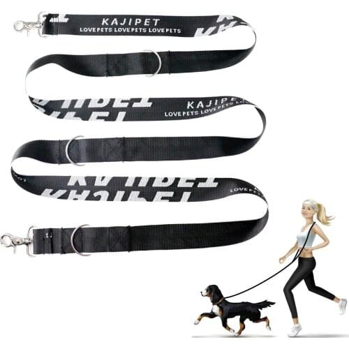 2.2m Double Hook Hands Free Dog Leash Running Multifunctional Dog Training Lead Shoulder Strap Dog Rope Leash Nylon Double Leash