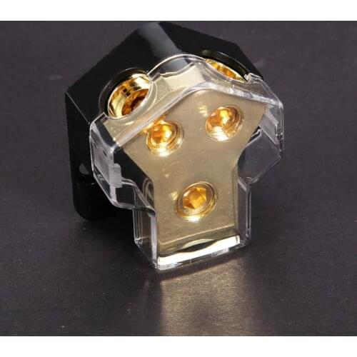 Car Audio Power Supply Distribution 1*1GA In 2*4GA Out Block Splitter Power Ground Distribution