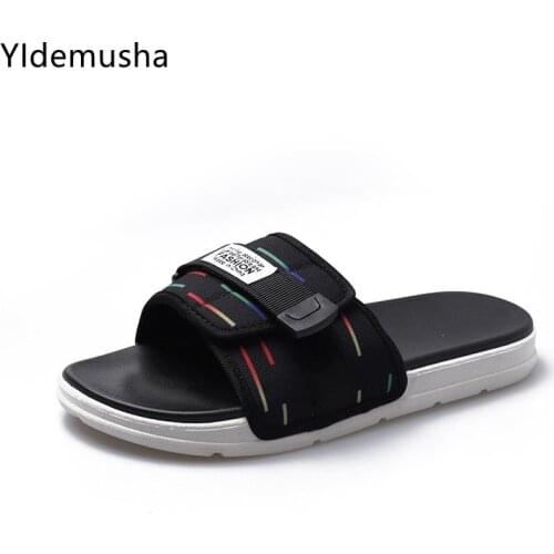 2021 New Men Slippers Casual Slides Male Non-slip Indoor Outdoor Summer Beach Flip Flops Comfortable Sandals Zapatos Hombre