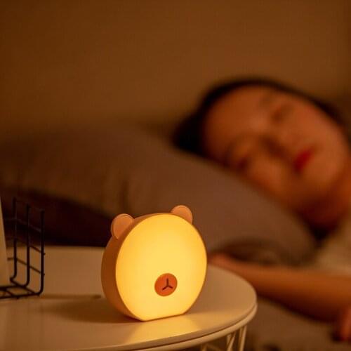 1Pc Little Bear LED Night Light Touch Sensor LED Lamp Three-level Color Usb Charging Bedside Led for Children Baby Christmas