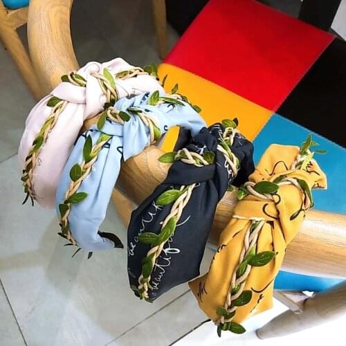 Creative Hair Band Straw Rope Braided Hairband Korean Knotting Letter Braid Hairpin Fashion Fabric Wide Edge Hair Bundle Lady