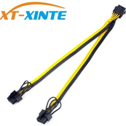 XT-XINTE 1pc CPU 8pin to Graphics Card Double 8pin Power Cable CPU 8P female to 6+2pin Adapter Cord wire