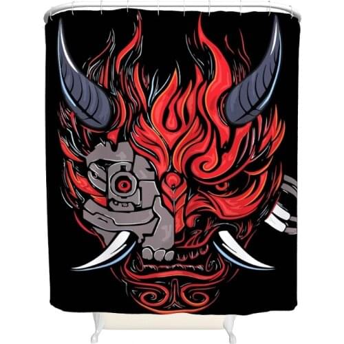 Cyberpunk Style Photo Shower Curtain Set with Hooks Durable Waterproof Fabric Shower Curtain for Tub Bathroom Decor Custom