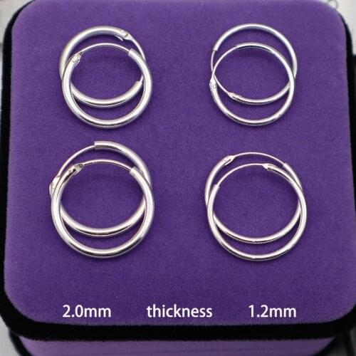 925 Sterling Silver Thick/Thin Hoop Earrings For Women Bold hoop earrings Thicker Than Normal Ear Hoop Round Circle Earrings