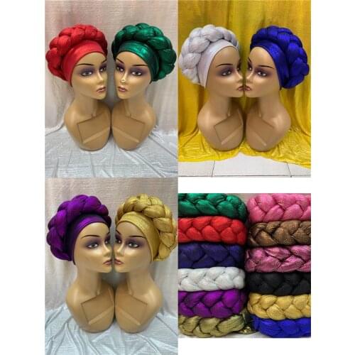 High quality 2019 african aso oke gele headtie latest wholesale women aso oke headtie for party