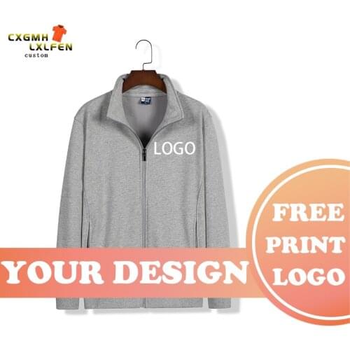 Autumn and winter models of pure cotton stand-up collar sweater soft plus velvet warm top casual sports DIY customization