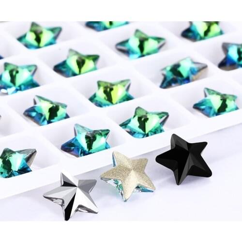 Star Shape Loose Rhinestones For Clothes Pointback Fancy Stones Rhinestone K9 Glass Colorful Strass Crystals Dresses Decorations
