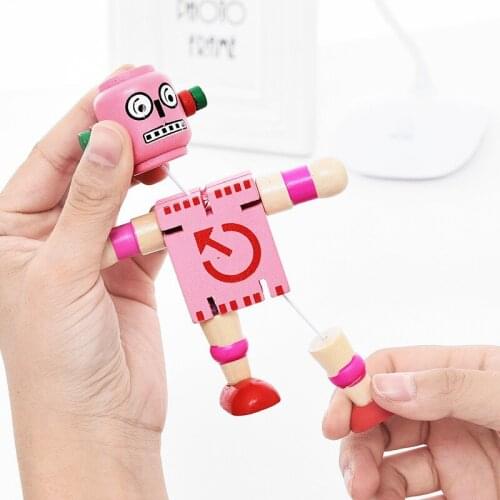 1pcs Wooden Transformation Robot doll model Blocks Kids Handmade decoration Learning Education Toys creative Gifts for children
