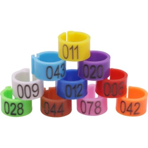 100 pcs pigeon logo Foot Ring 1-100 Number Ten Colors Bird Foot Ring Outside Diameter 10mm / Inside Diameter 8mm Bird Accessorie
