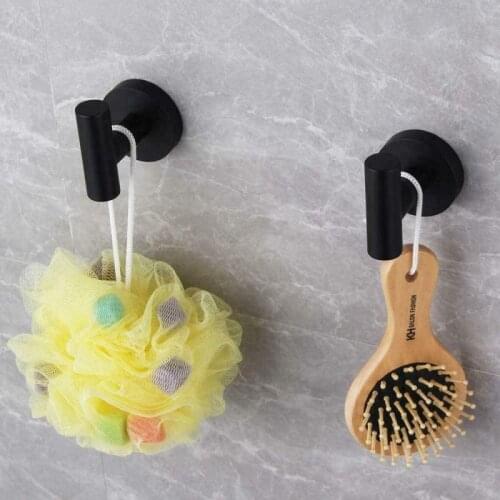 2pcs Hooks Hanger Matte Black Self Adhesive Heavy Wall Door Hook Keychain Holder Home Storage Room Organization Kitchen Tools